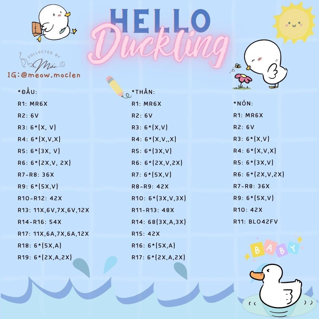 chart móc khóa hello ducking