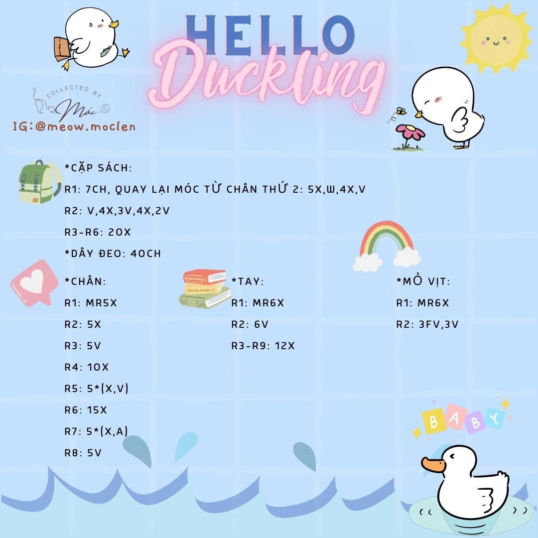 chart móc khóa hello ducking