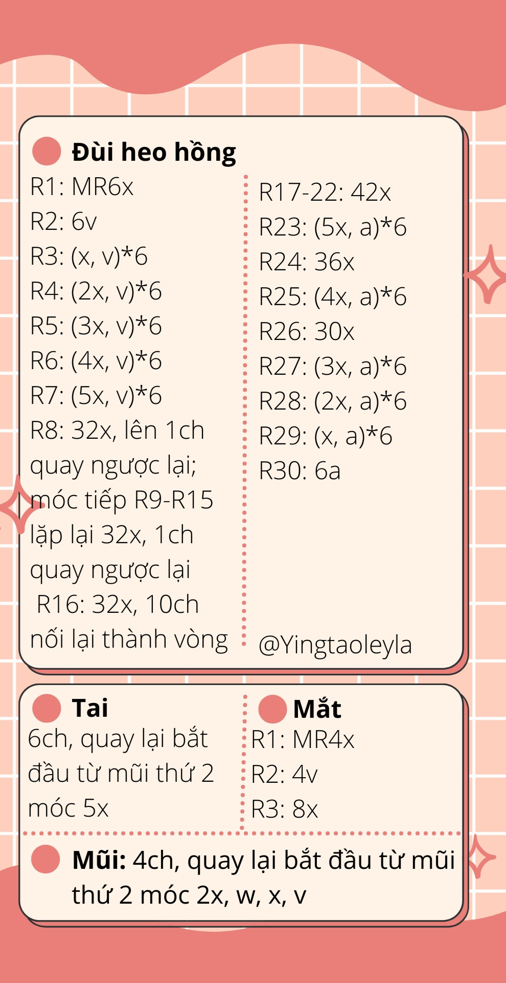 chart móc len Baby đùi heo