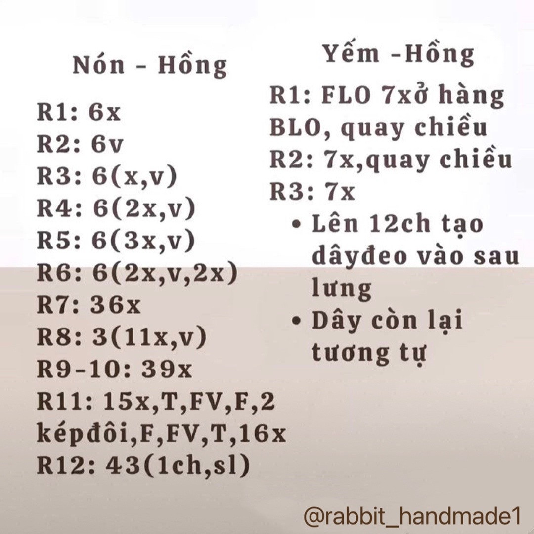 chart móc len bé thỏ mặc yếm