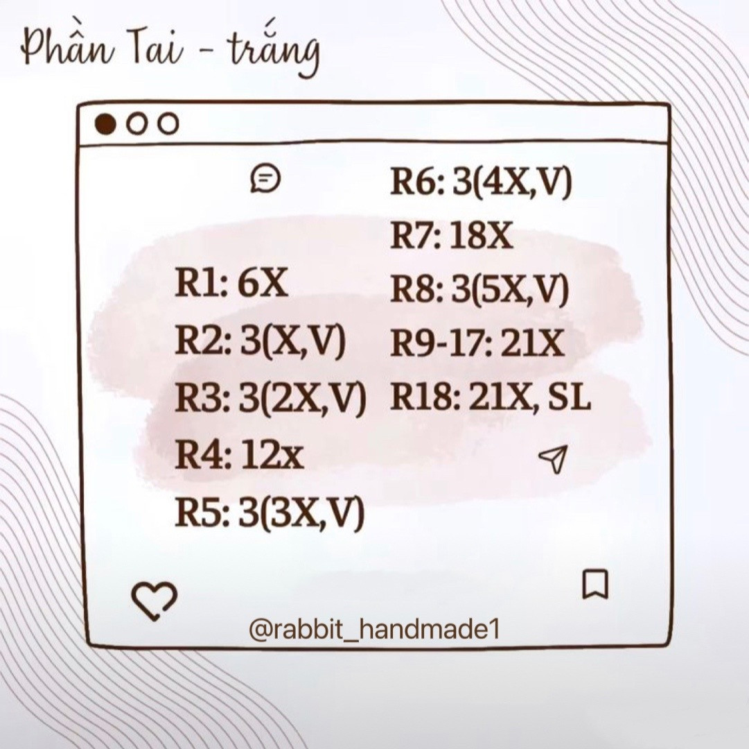 chart móc len bé thỏ mặc yếm