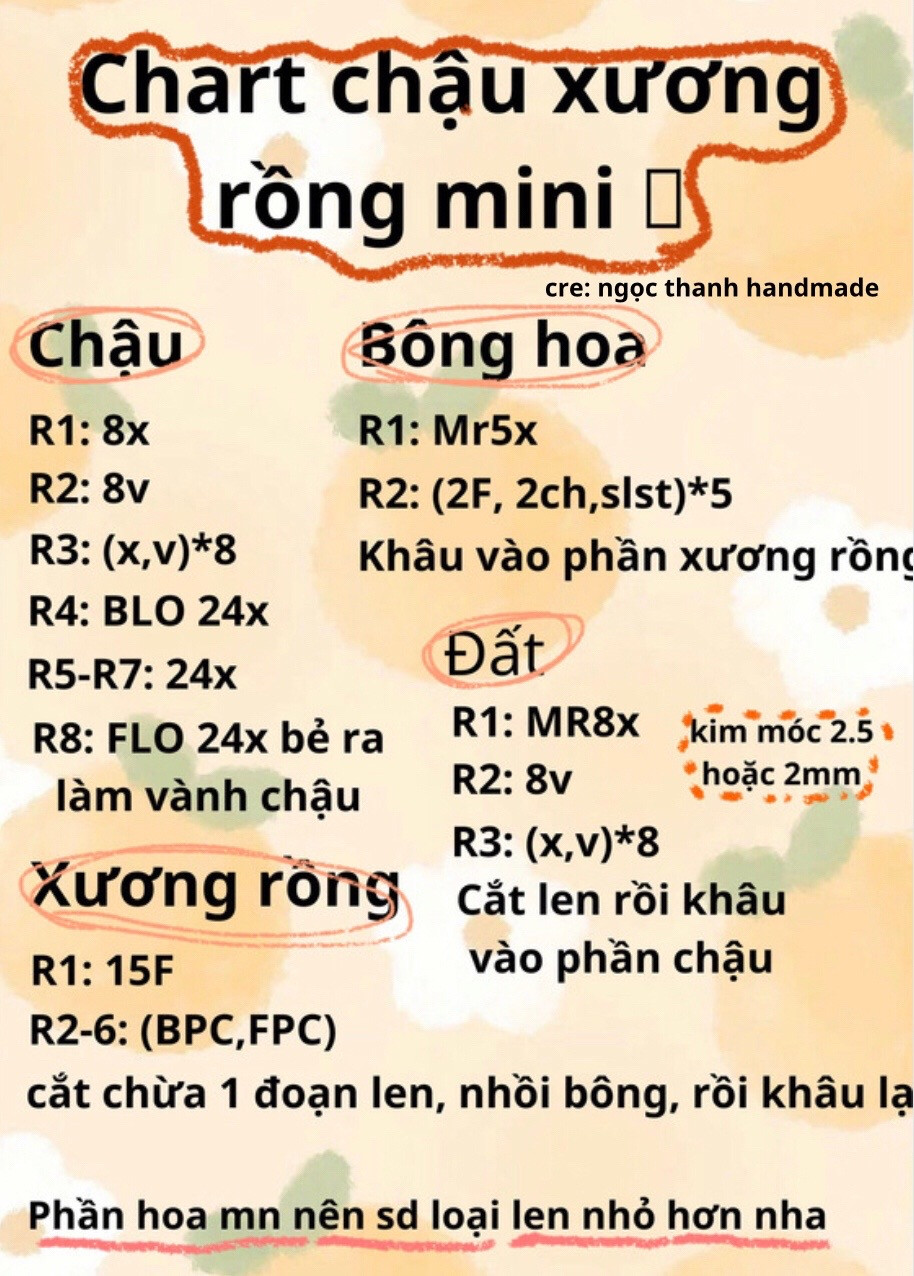 Chart móc len chậu sương rồng.