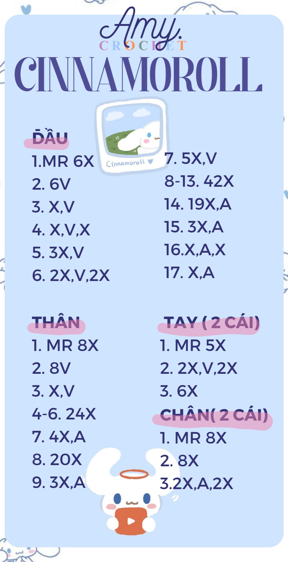 Chart móc len cinnamoroll