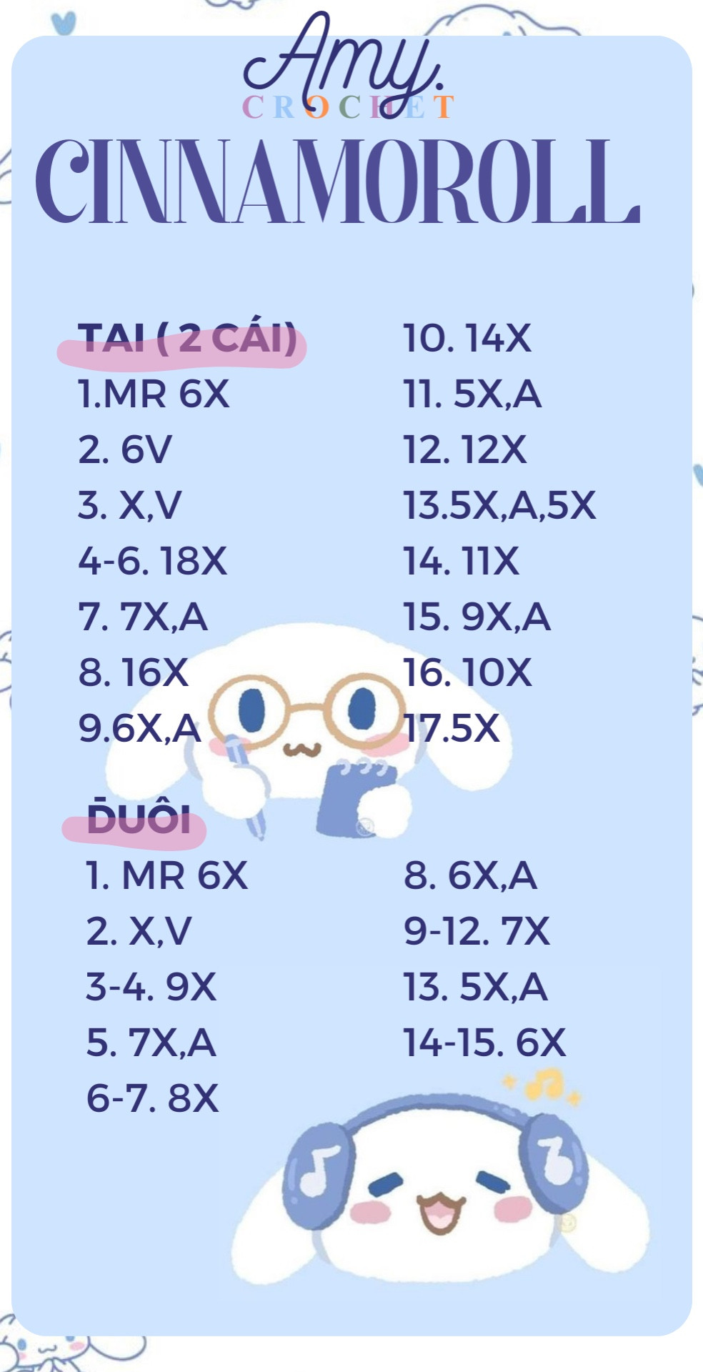 Chart móc len cinnamoroll