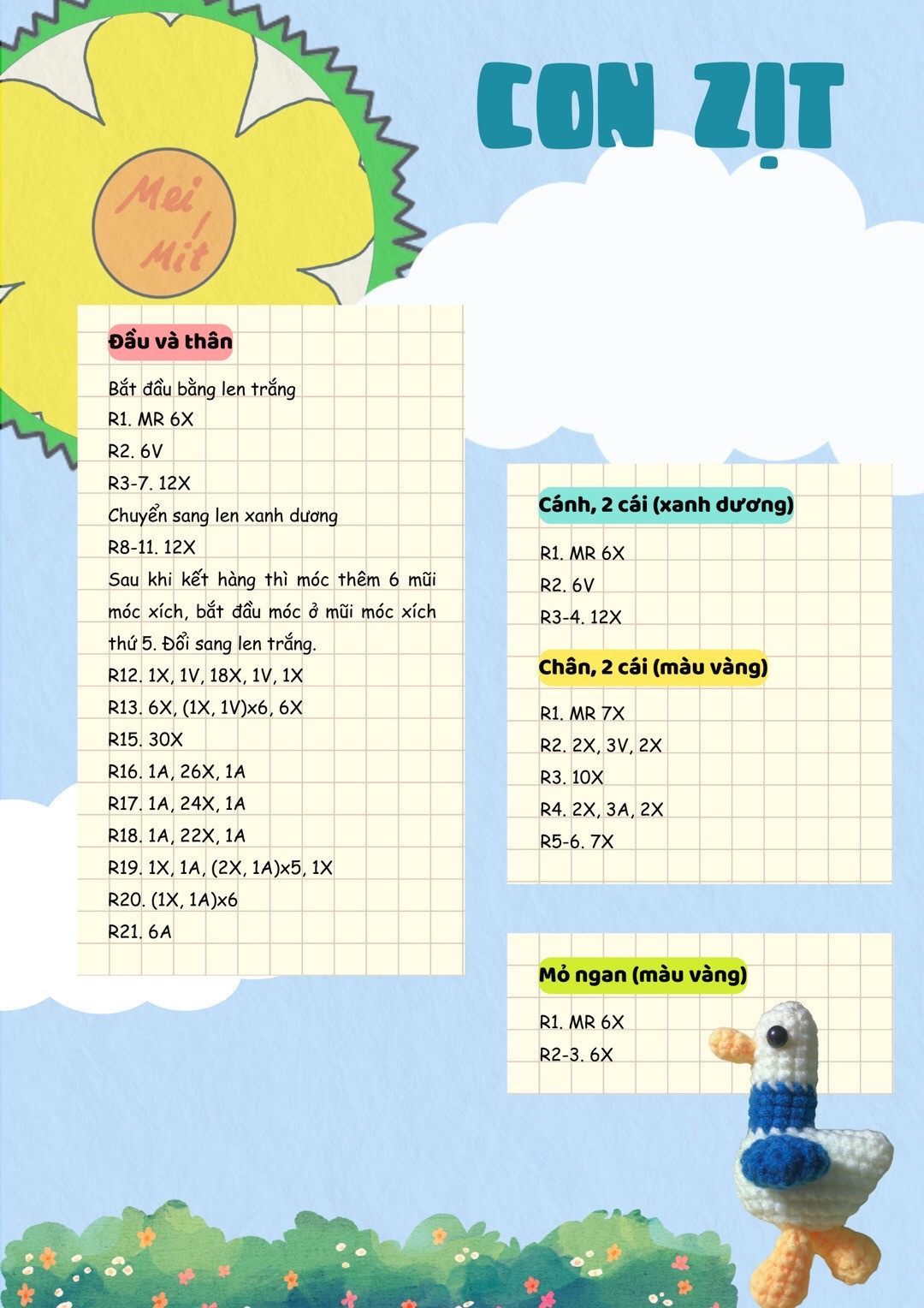 Chart móc len con zịt.