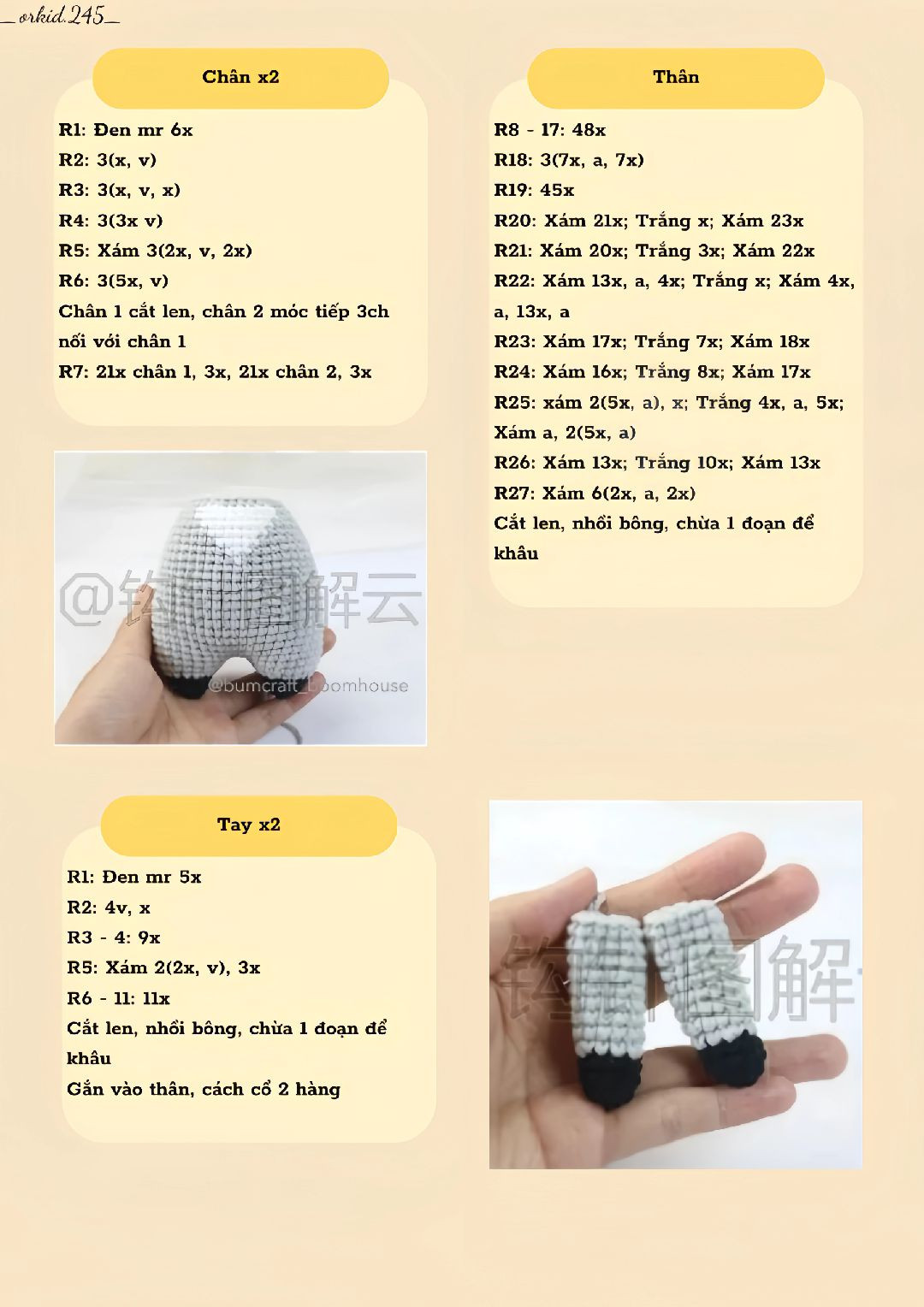 chart móc len gấu mèo.