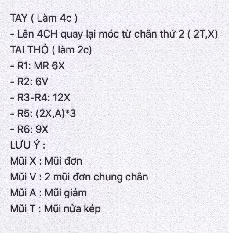 Chart móc len móc khóa thỏ béo