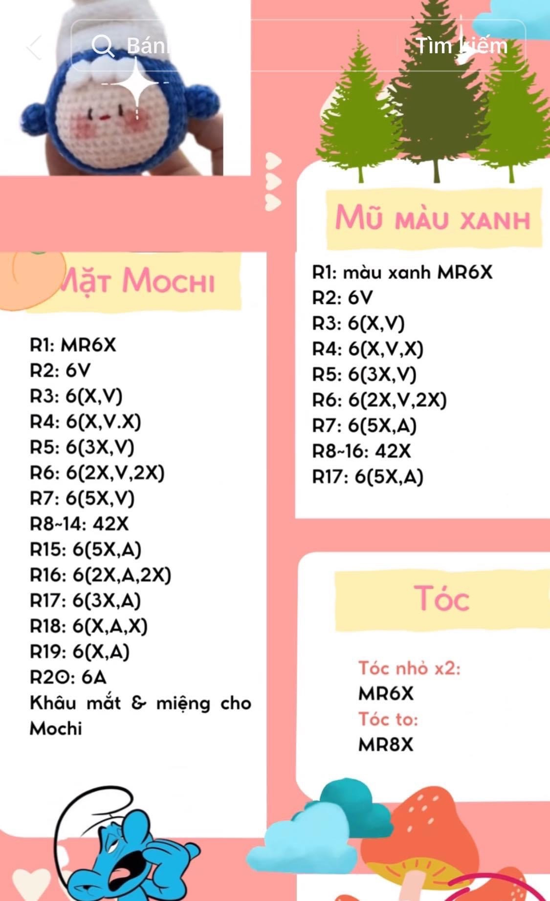 chart móc len mochi xì trum