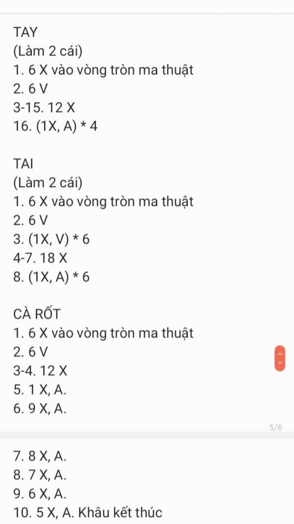 chart móc len thỏ ôm cả rốt