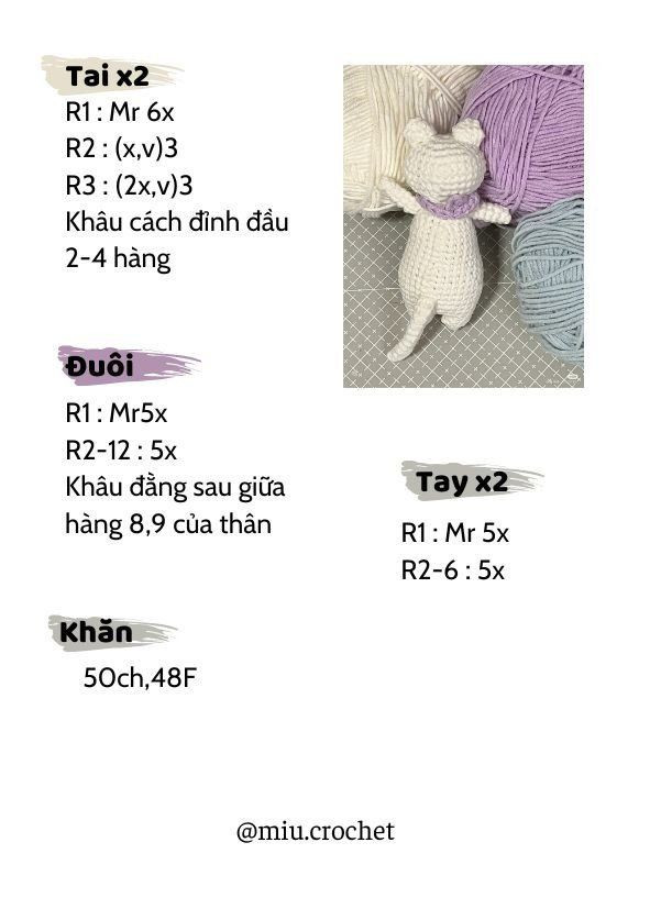 Chart móc mèo trắng