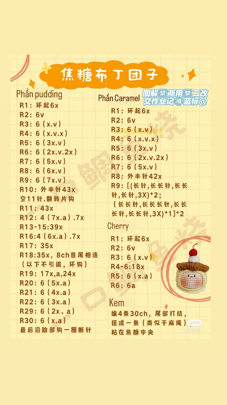 chart móc mochi pudding caramel