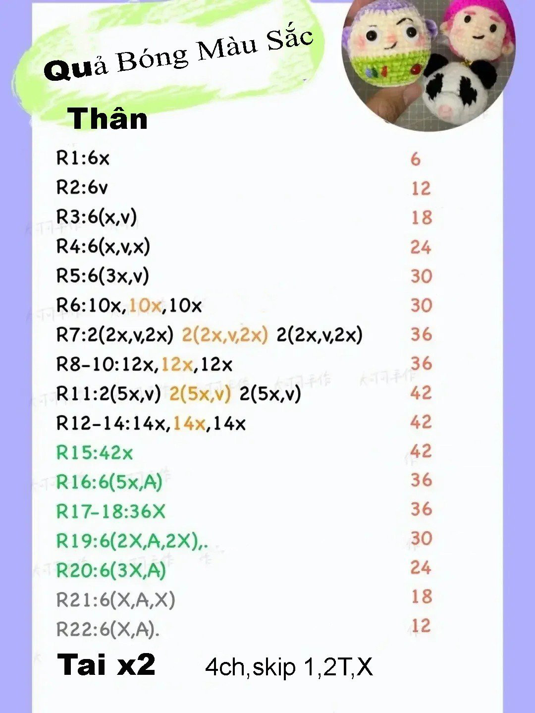 Chart móc quả bóng màu sắc.