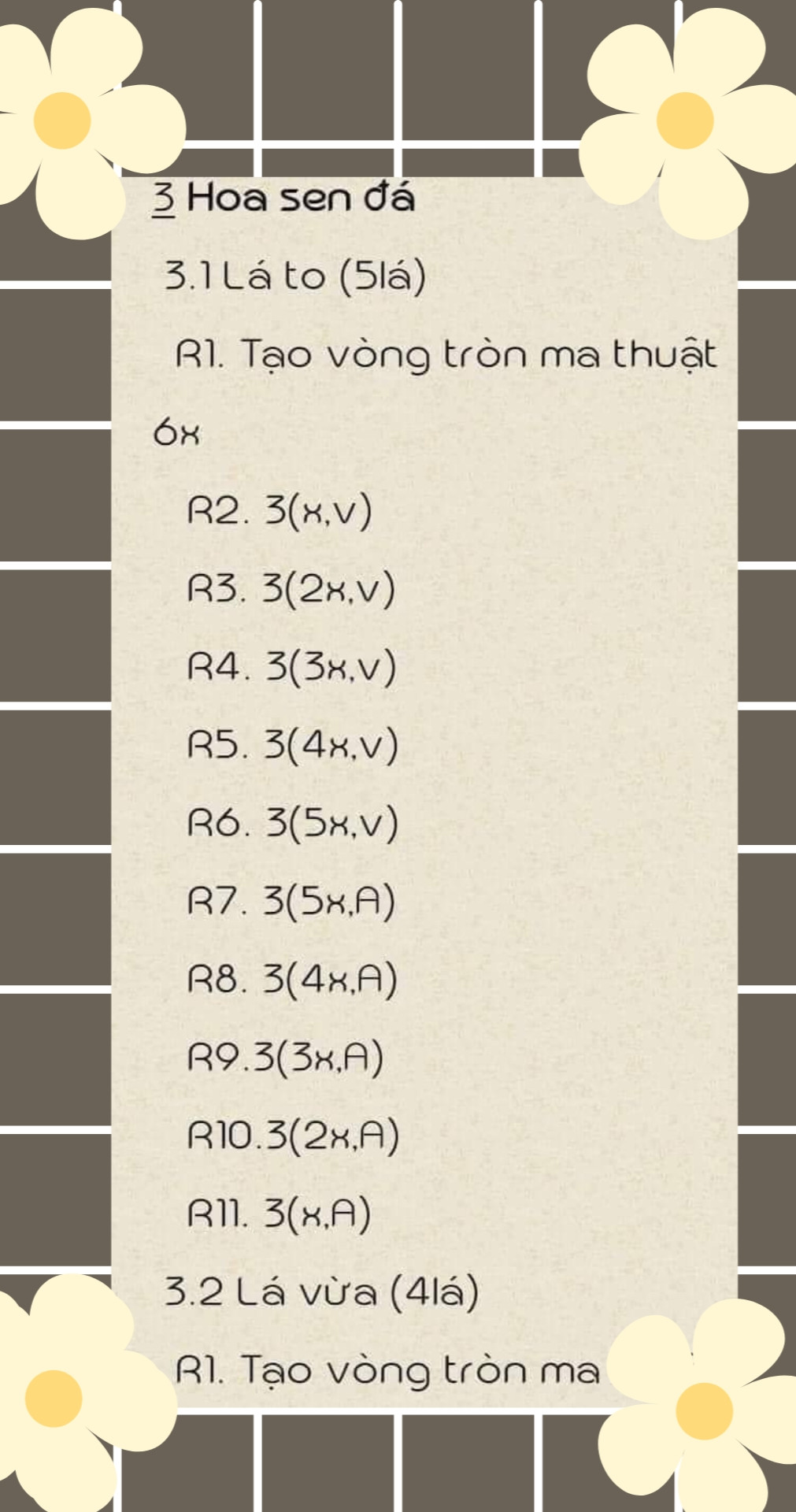 chart móc sen đá màu vàng, màu xanh, màu hồng,