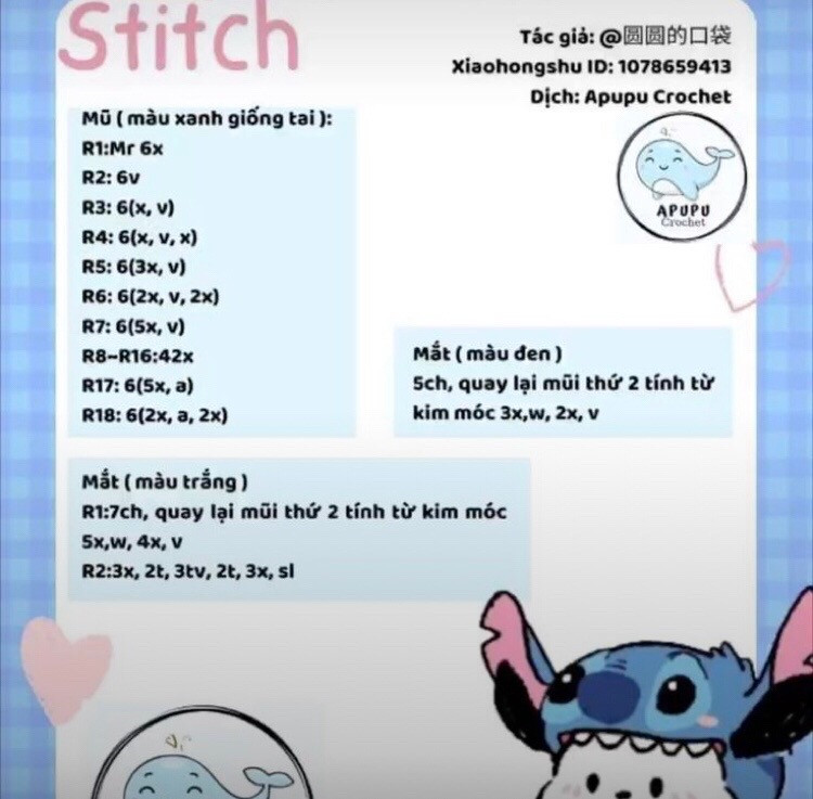 chart móc stitch