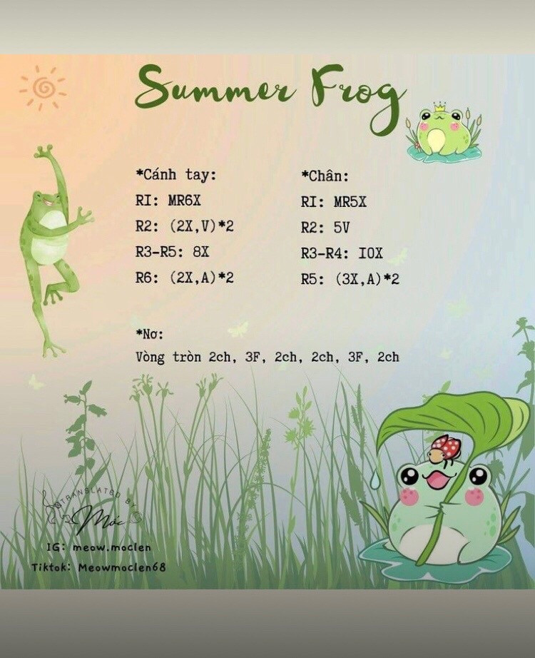 chart móc summer frog