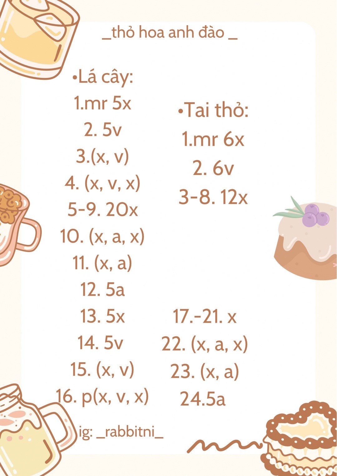 Chart móc thỏ hoa anh đao.