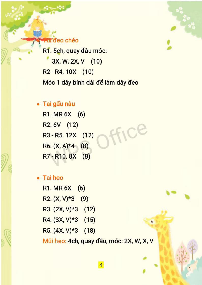 chart móc thú đáng yêu, heo hồng, thỏ trắng, chó