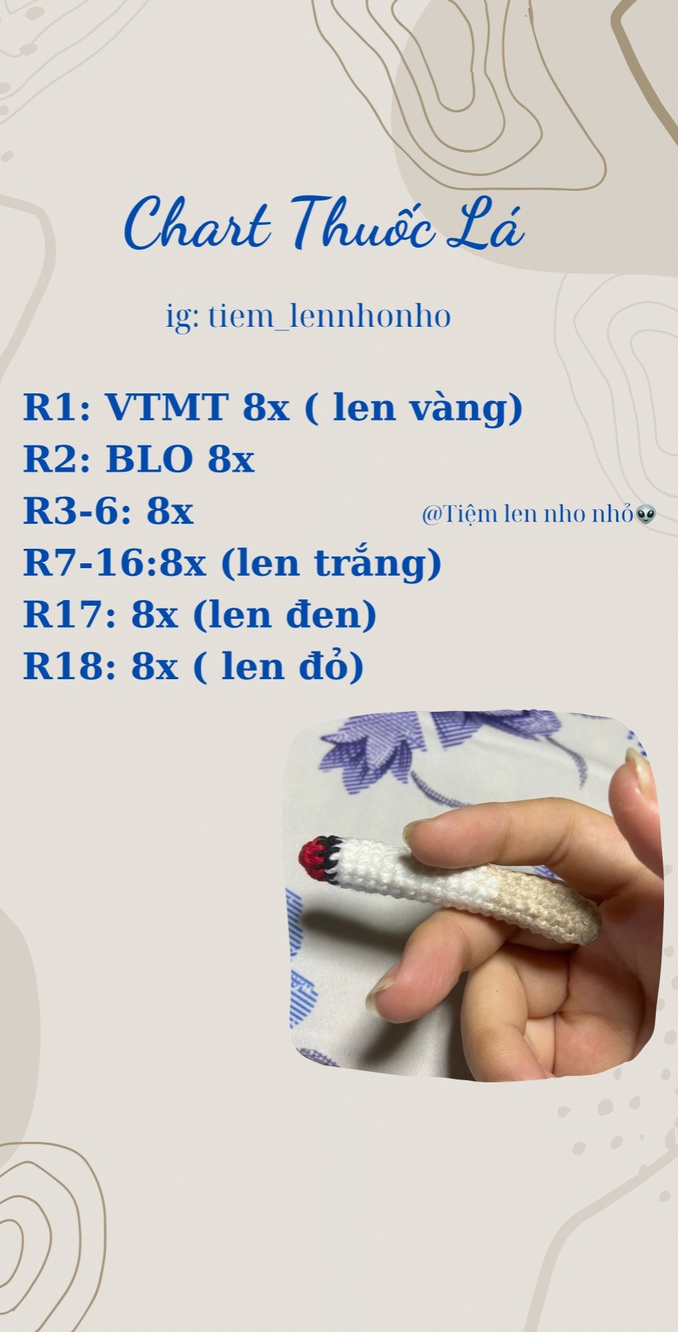 chart móc thuốc lá