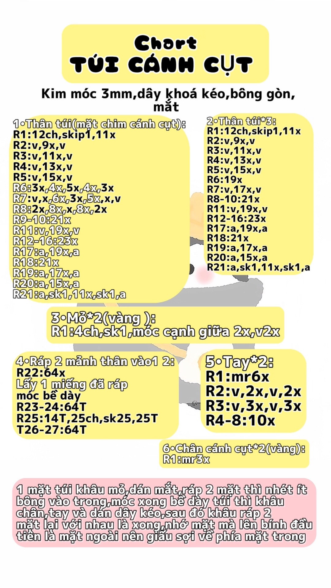 chart móc túi chim cánh cụt