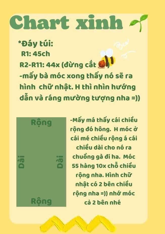 chart xinh túi xách màu vàng