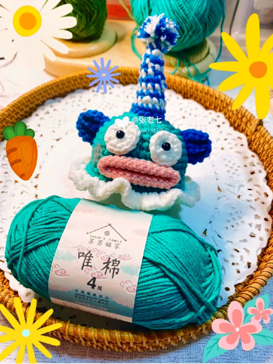 crochet pattern fish monster birthday hat