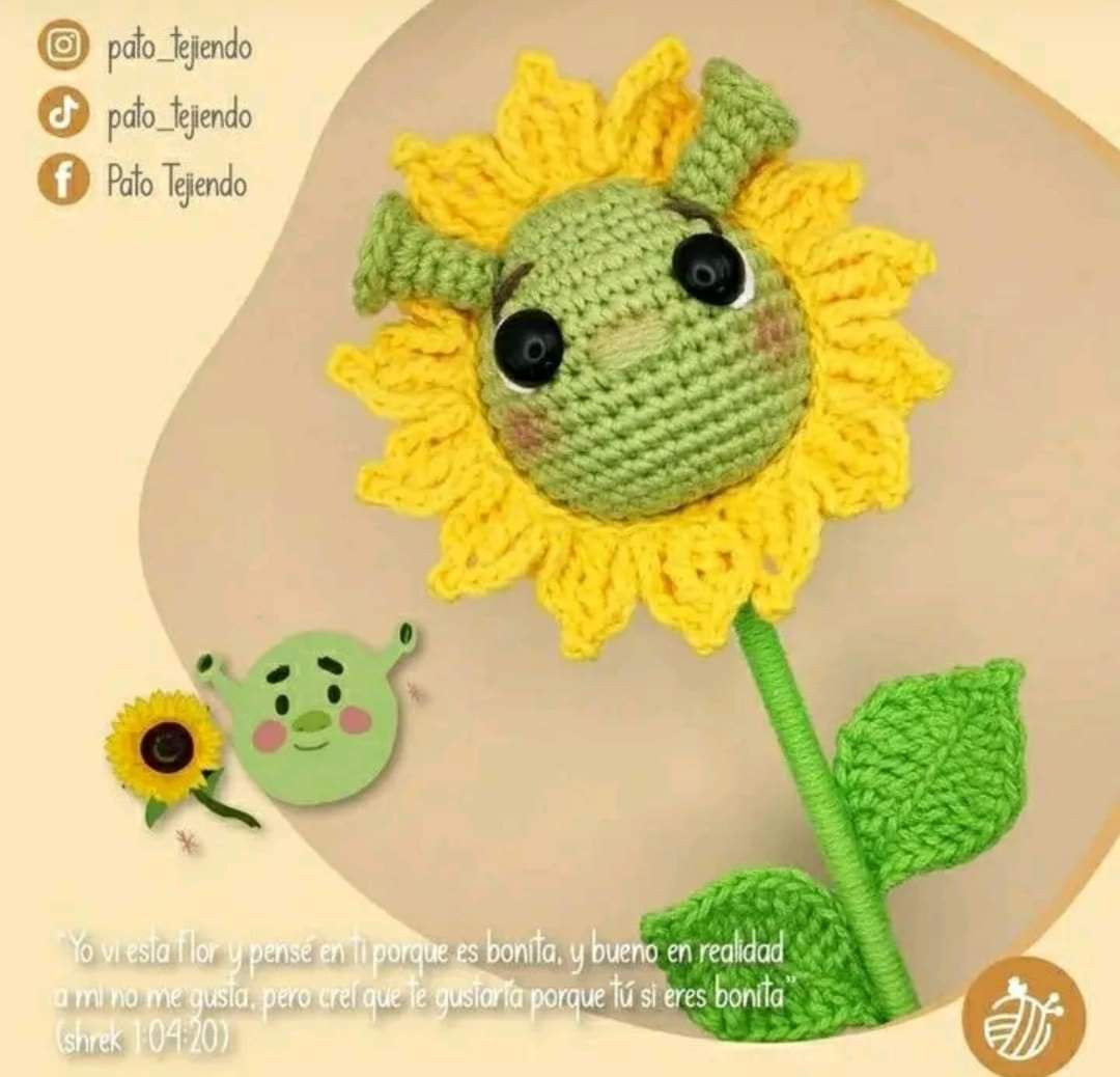 crochet pattern girasol shrek