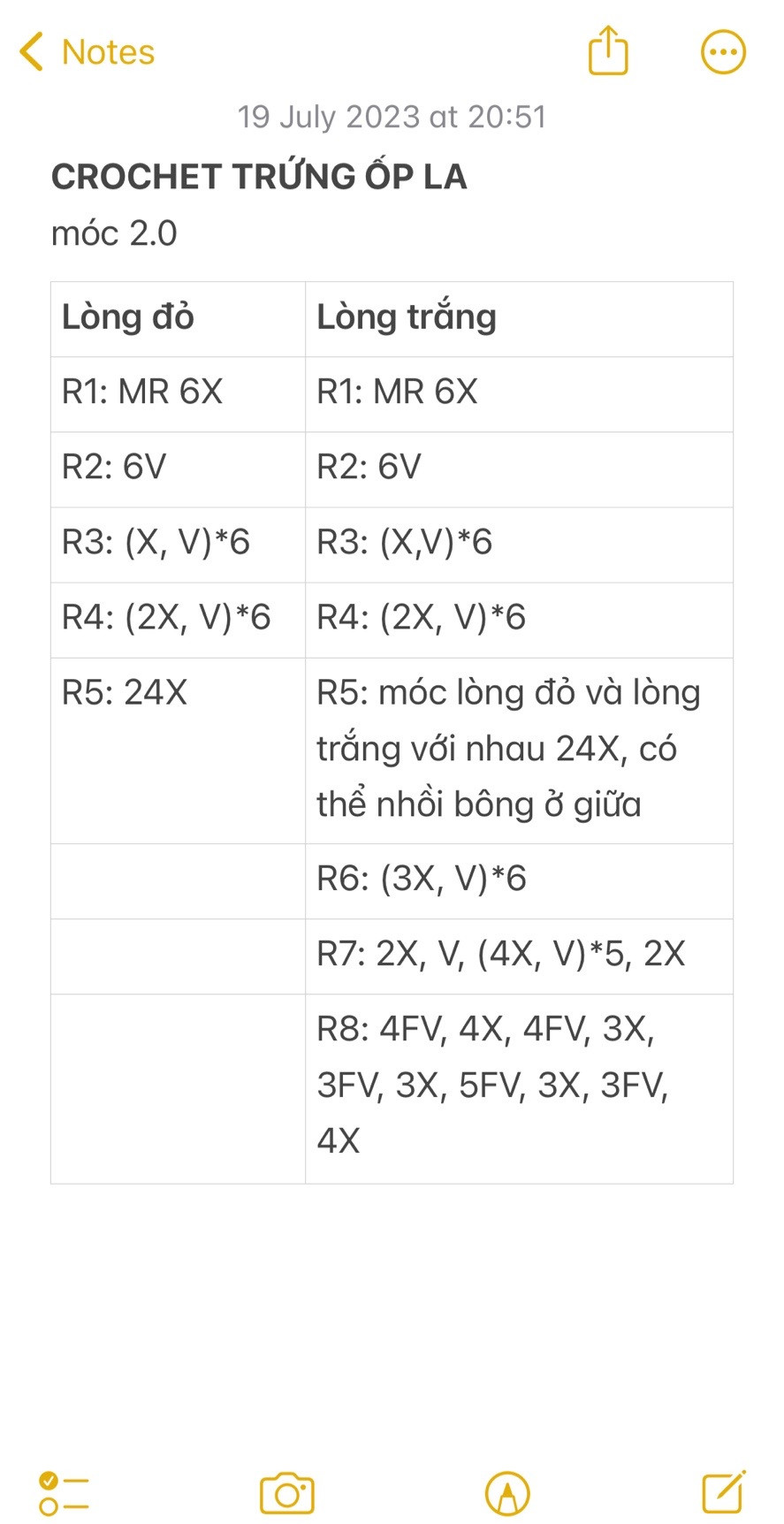 crochet trứng ốp la