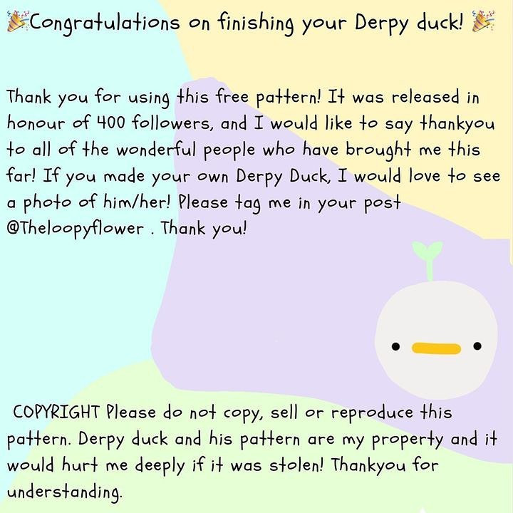 derpy duck free pattern for 400 followers