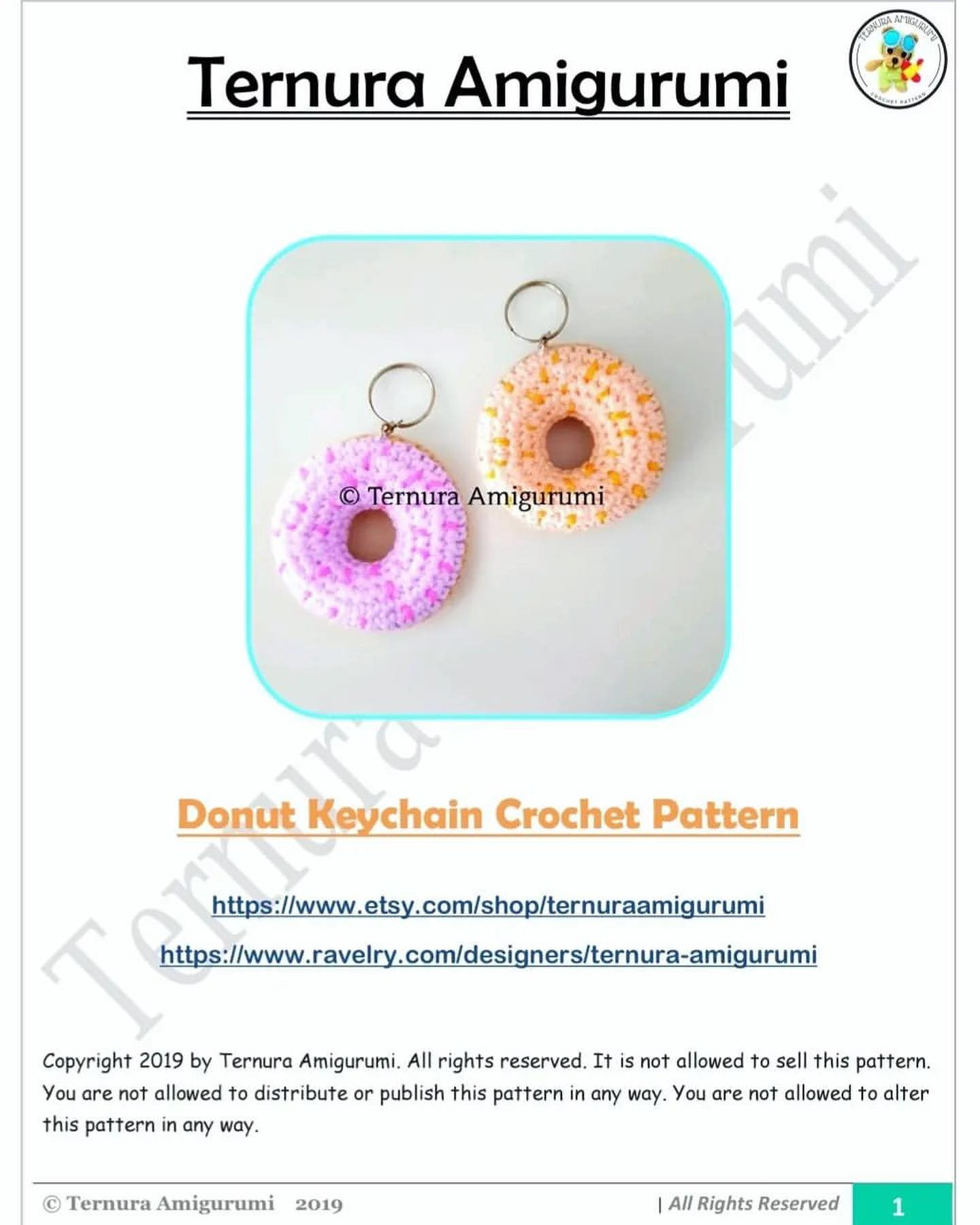 donut keychain crochet pattern