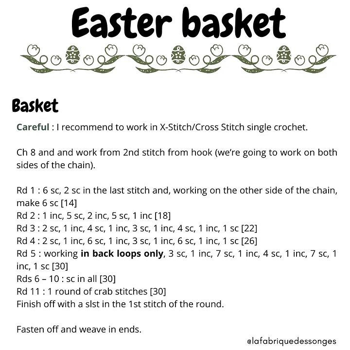 easter basket free pattern