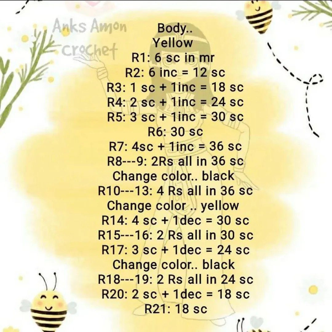 free anks english pattern for little bee.