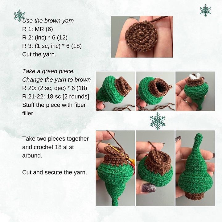 free crochet pattern christmas tree green, yellow