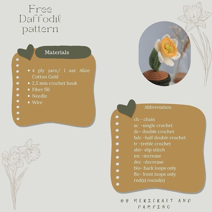 free daffodil pattern