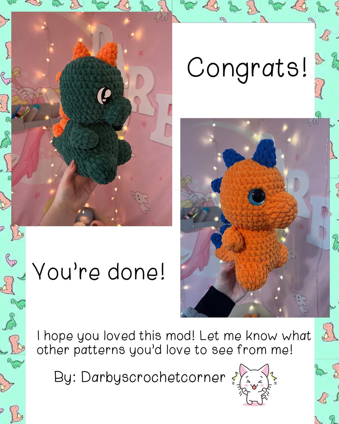 free dino mod crochet pattern