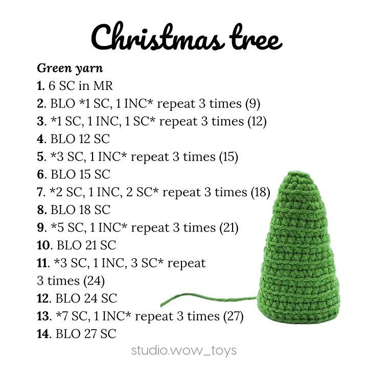 free pattern christmas tree, green