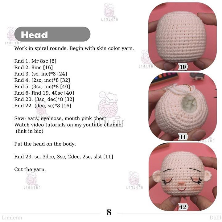 free pattern crochet doll body