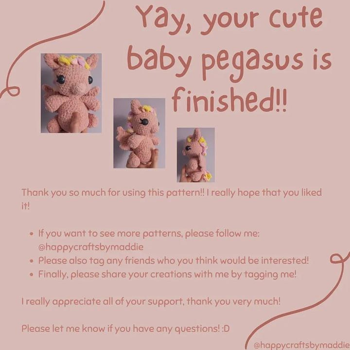 free pattern cute baby pegasus