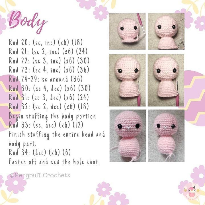 free pattern easter pink bunny