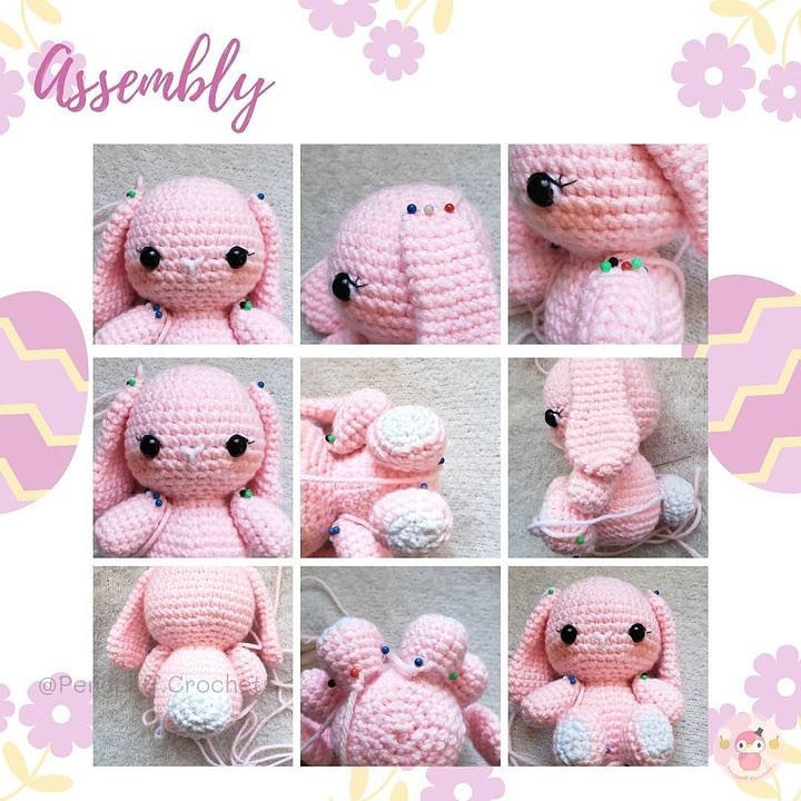 free pattern easter pink bunny