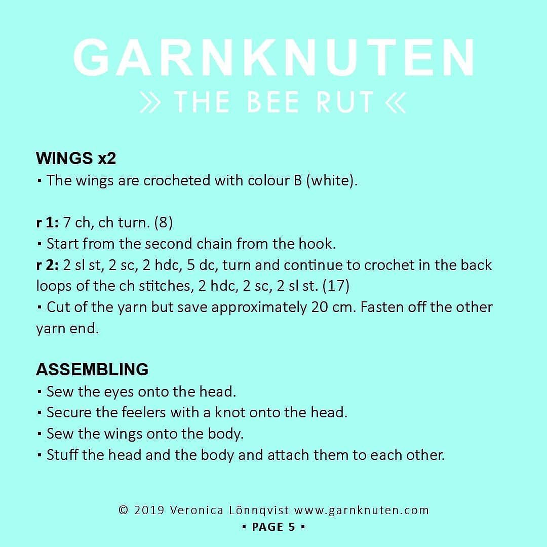 free pattern garnknuten the bee rut