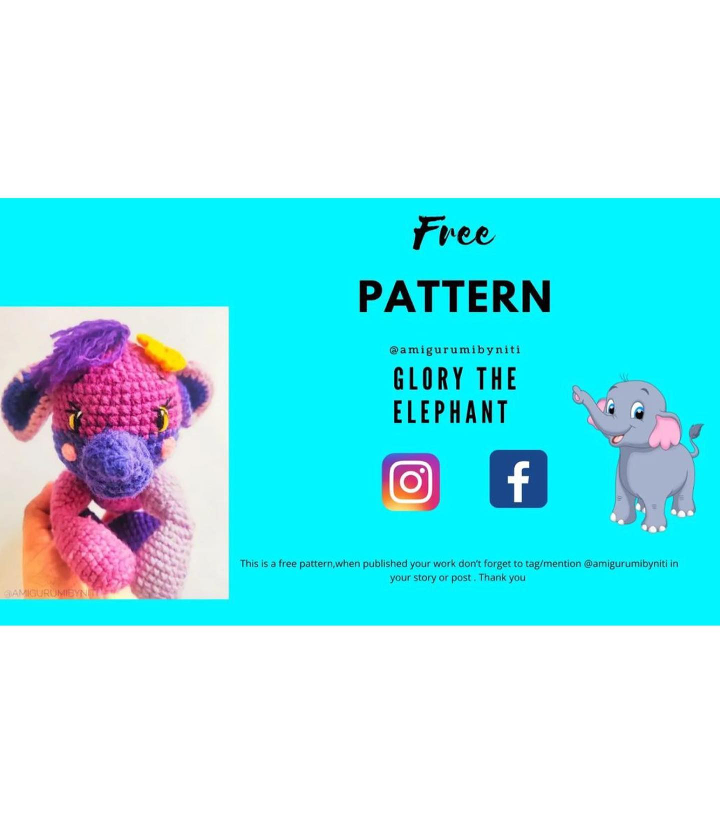 free pattern glory the elephant