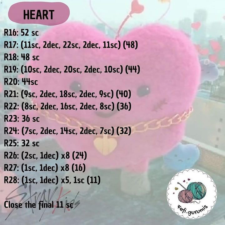 free pattern heart monster