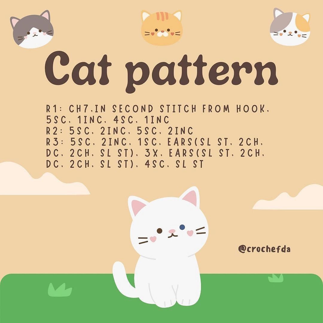free pattern infographic cat pattern