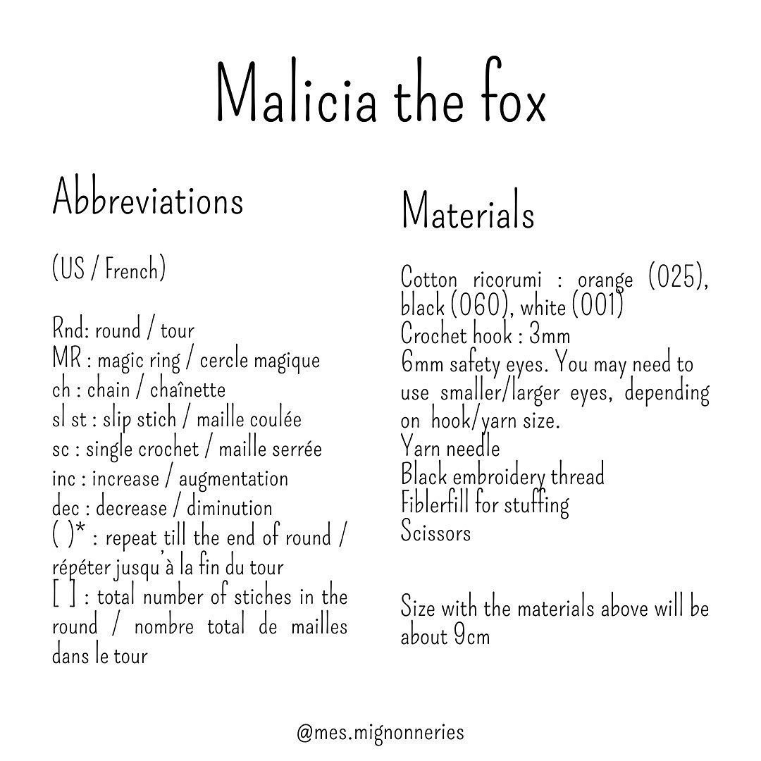 free pattern malicia the fox
