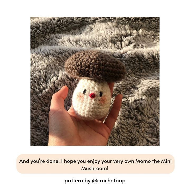 free pattern momo the mini mushroom