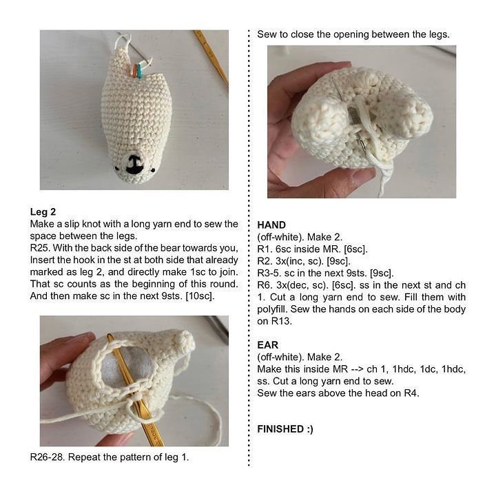 free pattern polar bear amigurumi pattern