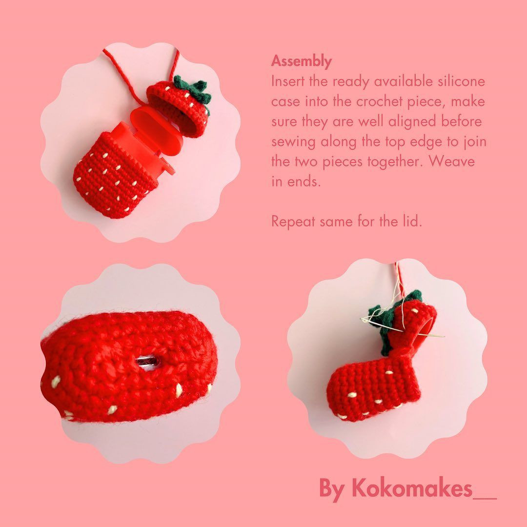 free pattern strawberry airpods case