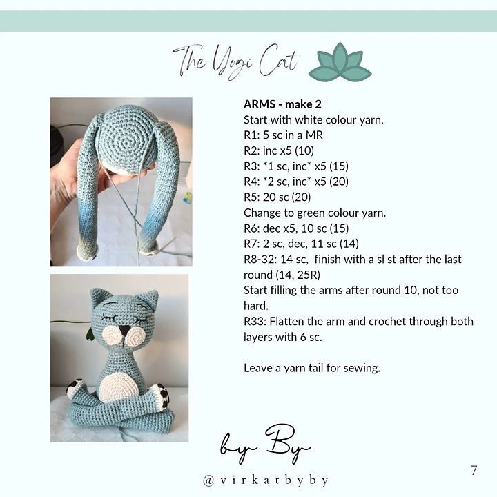 free pattern the yogi cat