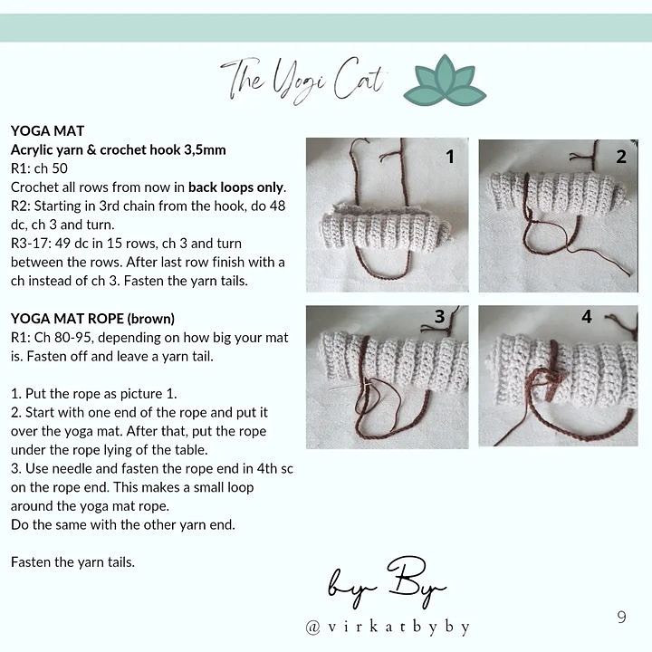 free pattern the yogi cat