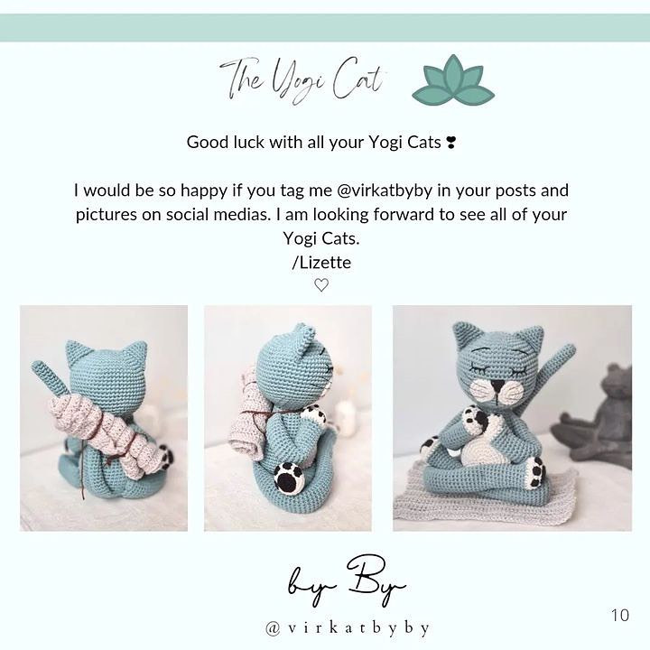 free pattern the yogi cat